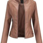 Women’s Brown Genuine Leather Jacket front4