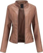 Women’s Brown Genuine Leather Jacket front4