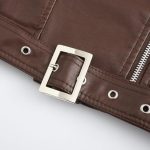 Women’s Brown & Purple Genuine Leather Jacket Brown1