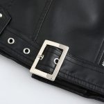 Women’s Rose & Black Genuine Leather Jacket Black1