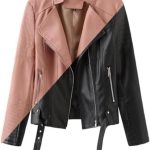 Women’s Rose & Black Genuine Leather Jacket Both