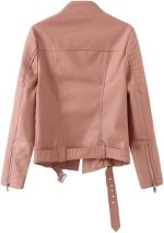 WOMEN’S ROSE & BLACK GENUINE LEATHER JACKET - Image 2